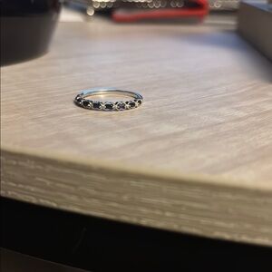 Elegant Silver and Blue Sapphire Women's Ring